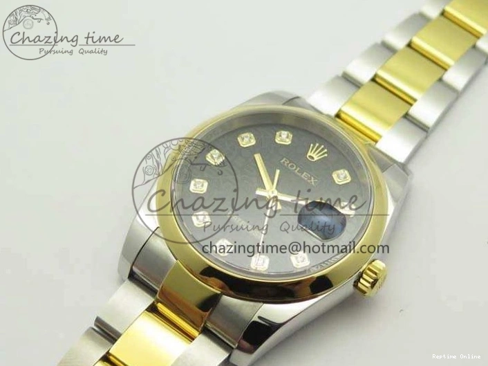 0404 Reliable Datejust 116234 36mm DJF 1:1 Best Edition Black Com Diam Dial On SS YG Oyster Bracelet SA3135 V 3487